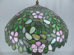 Fine Antique Handel / Unique Leaded Stained Glass Apple or Cherry Blossom Lamp