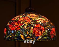 Fine Oriental Poppy, Stained Glass Tiffany Style Floor Lamp, Vintage