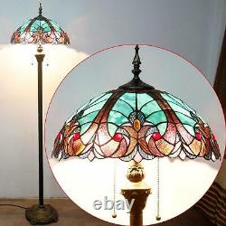 Floor Lamp Light Stained Glass Antique Vintage Living Room Bedroom Tiffany Style