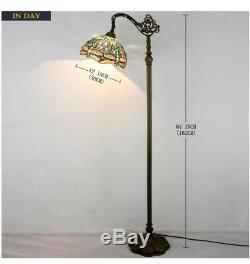 Floor Lamp Standing Light Reading Tiffany Style Stained Glass Crystal Antique