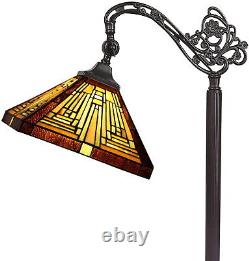 Floor Lamp Tiffany Style Room Reading Antique Crystal Stained Glass Soft Light