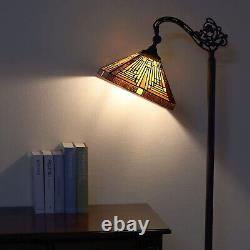 Floor Lamp Tiffany Style Room Reading Antique Crystal Stained Glass Soft Light