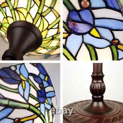 Floor Lamp Tiffany Style Stained Glass Iris Floral Flower Design Shade