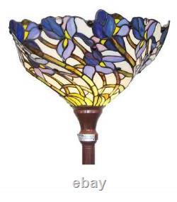 Floor Lamp Tiffany Style Stained Glass Iris Floral Flower Design Shade