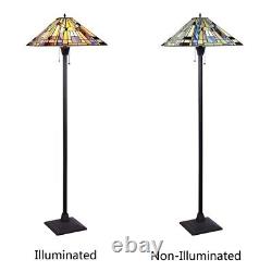 Floor Lamp Tiffany Style Stained Glass Mission Design Shade