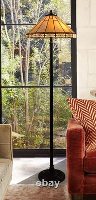 Floor Lamp Tiffany Style Stained Glass with Mission Design Shade
