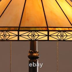 Floor Lamp Tiffany Style Stained Glass with Mission Design Shade