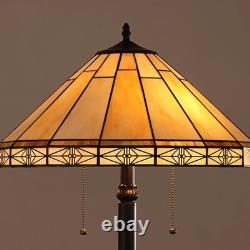 Floor Lamp Tiffany Style Stained Glass with Mission Design Shade