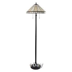 Floor Lamp Tiffany Style Stained Glass with Mission Design Shade