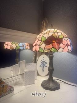 Flower Style Tiffany Table Lamp Stained Glass Desk Light