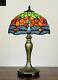 Free Postage Jt Tiffany Stained Glass Classic Dragonfly Style Bedside Table Lamp