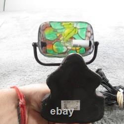 Frog Lamp Boudoir Stained Glass Metal Adjustable Table Bankers Tiffany Style