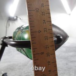 Frog Lamp Boudoir Stained Glass Metal Adjustable Table Bankers Tiffany Style