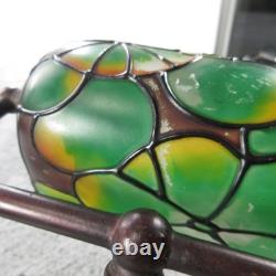 Frog Lamp Boudoir Stained Glass Metal Adjustable Table Bankers Tiffany Style