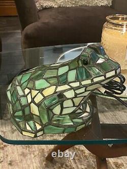 Frog Slag Stained Glass Accent Table Lamp Electric Night Light New