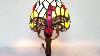 Fumat Tiffany Dragonfly Grape Desk Lamp Multi Colorful Stained Glass Table Light Classical Art Leaf