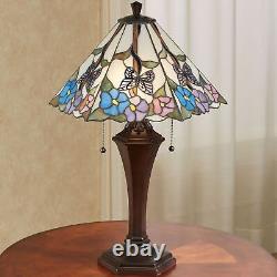Garden Bliss Floral Stained Glass Table Lamp Multi Pastel