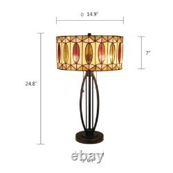 Gimm 2-Light stained glass tiffany-style Table Lamp