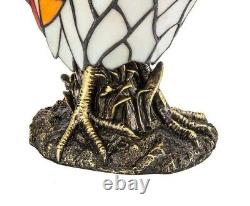 Glass Rooster Stained Lamp Chicken Light Table Night Country Accent Farm House