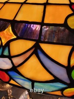 Gorgeous 30 Slag Glass Stained Glass Lamp With 26 Shad