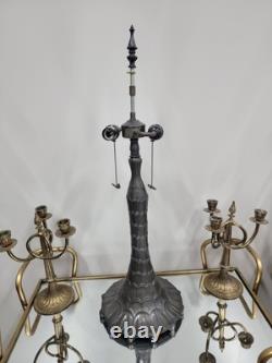 Gorgeous 30 Slag Glass Stained Glass Lamp With 26 Shad