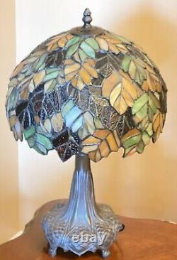 Gorgeous Large Tiffany Style Victorian Table Lamp Shade Stained Glass