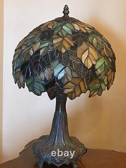 Gorgeous Large Tiffany Style Victorian Table Lamp Shade Stained Glass