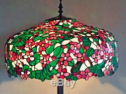 Gorgeous Tiffany Style Cherry Blossom Design Large Stained Glass Lamp Shade Only