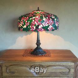 Gorgeous Tiffany Style Cherry Blossom Design Large Stained Glass Lamp Shade Only
