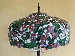 Gorgeous Tiffany Style Cherry Blossom Design Large Stained Glass Lamp Shade Only