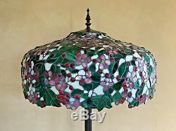 Gorgeous Tiffany Style Cherry Blossom Design Large Stained Glass Lamp Shade Only
