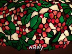 Gorgeous Tiffany Style Cherry Blossom Design Large Stained Glass Lamp Shade Only