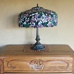 Gorgeous Tiffany Style Cherry Blossom Design Large Stained Glass Lamp Shade Only