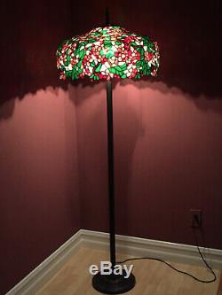 Gorgeous Tiffany Style Cherry Blossom Design Large Stained Glass Lamp Shade Only