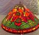 Gorgeous Tiffany-style Pendant Lamp Leaded Stained Glass Antique
