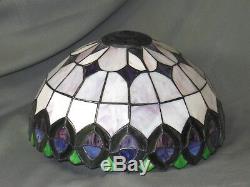 Gorgeous intricate Stain Glass Lamp Shade 12 dia. & 7 tall perfect
