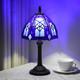 Gothic Tiffany Style Stained Glass Table Lamp 8 Inch Small Vintage Accent Light