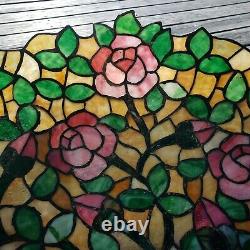 HUGE 28 Chicago Mosaic Floral Leaded Slag Stained Glass Lamp Shade Chandelier