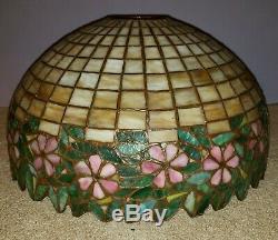 HUGE Antique Arts & Crafts Handel / Unique Leaded Slag Stained Glass Table Lamp