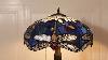 Handcrafted Blue Tiffany Dragonfly Table Lamp Stained Glass Bedside Light