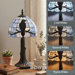 Handcrafted Stained Glass Raven Lamp Vintage Gothic Table Light for Home Decor