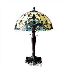 Handcrafted Victorian Design Tiffany Style Stained Glass Table Desk Lamp