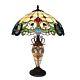 Handcrafted Victorian Tiffany Style Stained Glass Table Lamp Lighted Base