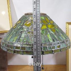 Handel Lamp with Tiffany Peony Stained Slag Glass Reproduction Shade