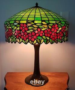 Handel / Unique Arts & Crafts Leaded Slag Stained Glass Table Lamp Tiffany Era