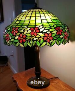 Handel / Unique Arts & Crafts Leaded Slag Stained Glass Table Lamp Tiffany Era