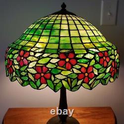 Handel / Unique Arts & Crafts Leaded Slag Stained Glass Table Lamp Tiffany Era