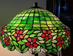 Handel / Unique Arts & Crafts Leaded Slag Stained Glass Table Lamp Tiffany Era