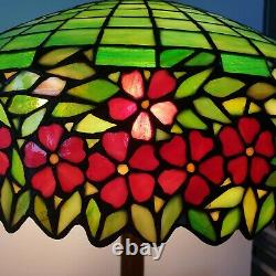 Handel / Unique Arts & Crafts Leaded Slag Stained Glass Table Lamp Tiffany Era