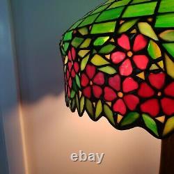 Handel / Unique Arts & Crafts Leaded Slag Stained Glass Table Lamp Tiffany Era